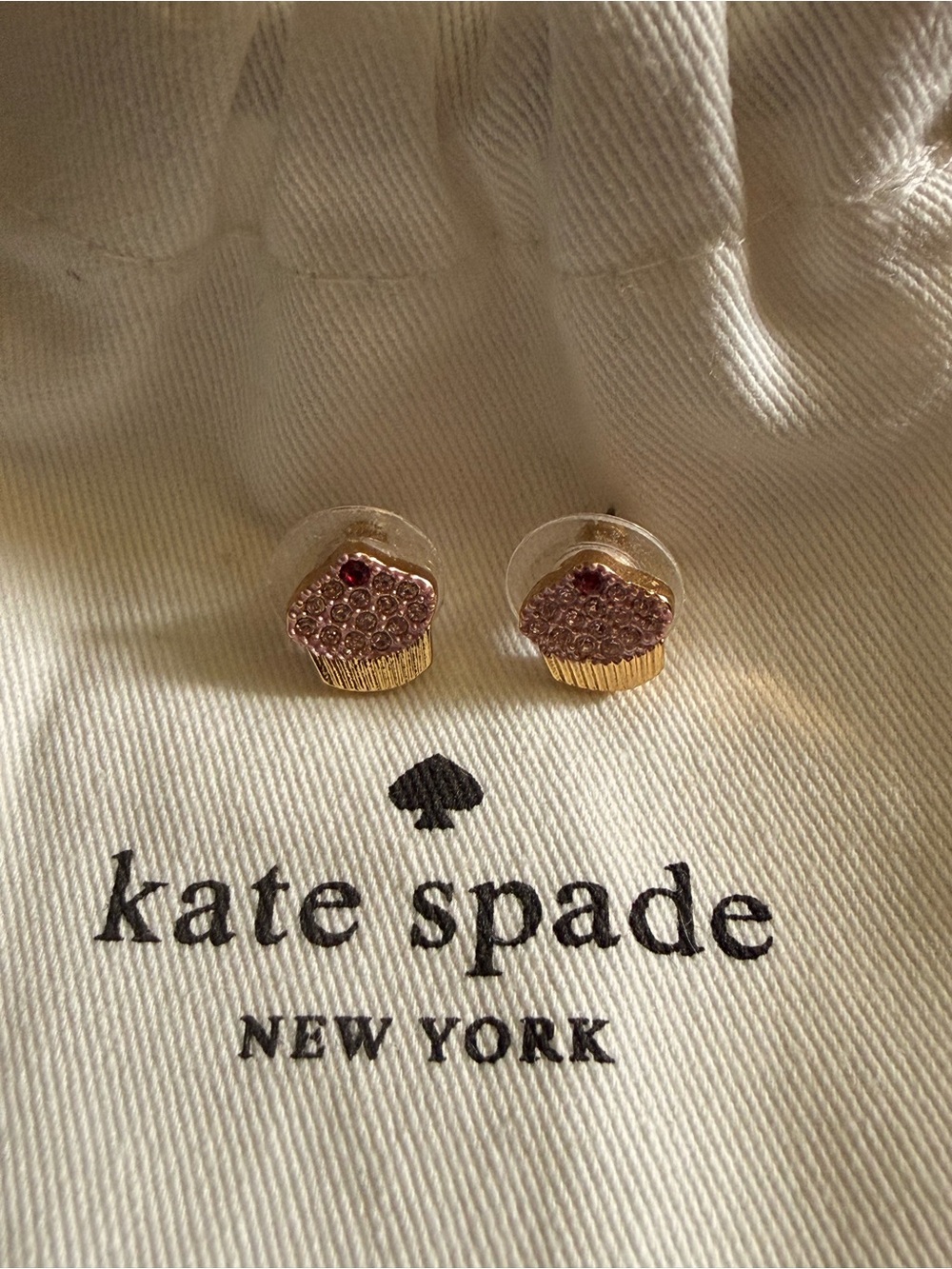 kate spade ♠️ Gold and Pink Cupcake 🧁 Stud Earrings